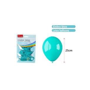 Globos Mate Azul Tiffany 25Cm 1.5G 12 Unidades