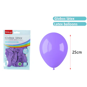 Globos Mate Morado 25Cm 1.5G 12 Unidades