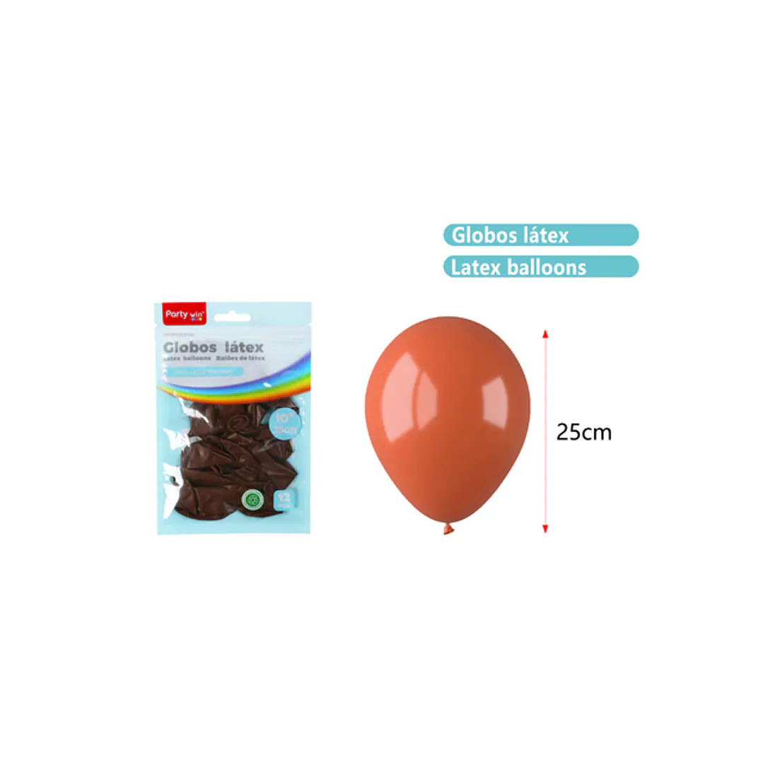 Globos Mate Caffe 25Cm 1.5G 12 Unidades 1