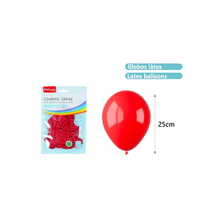 Globos Mate Rojo 25Cm 1.5G 12 Unidades