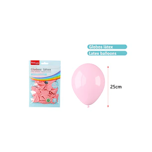 Globos Mate Rosado Pastel 25Cm 1.5G 12 Unidades