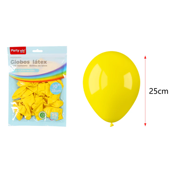 Globos Mate Amarillo 25Cm 1.5G 25 Unidades 1
