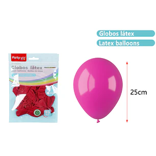Globos Mate Rojo Vino 25Cm 1.5G 25 Unidades