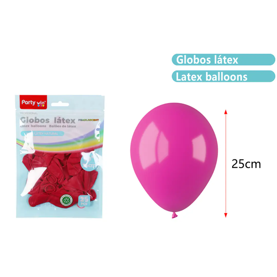 Globos Mate Rojo Vino 25Cm 1.5G 25 Unidades 1