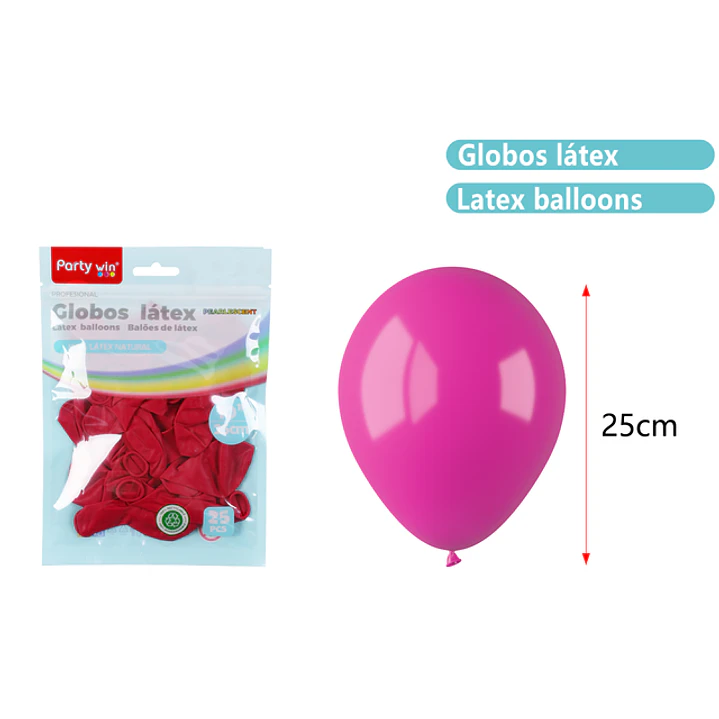 Globos Mate Rojo Vino 25Cm 1.5G 25 Unidades 1