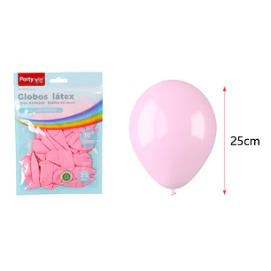 Globos Mate Rosado Claro 25Cm 1.5G 25 Unidades