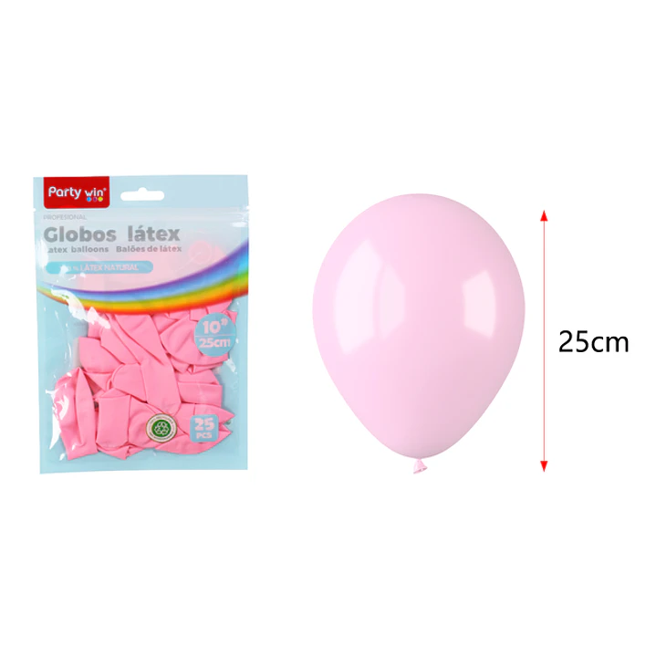 Globos Mate Rosado Claro 25Cm 1.5G 25 Unidades 1