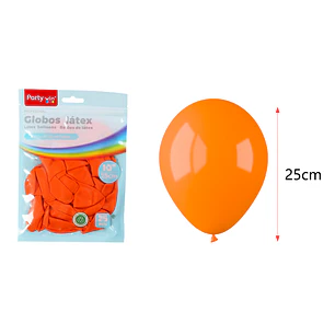 Globos Mate Naranjo 25Cm 1.5G 25 Unidades