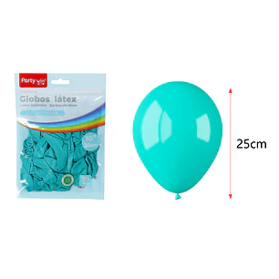 Globos Mate Azul Tiffany 25Cm 1.5G 25 Unidades