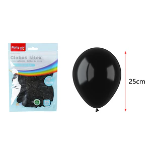 Globos Mate Negro 25Cm 1.5G 25 Unidades