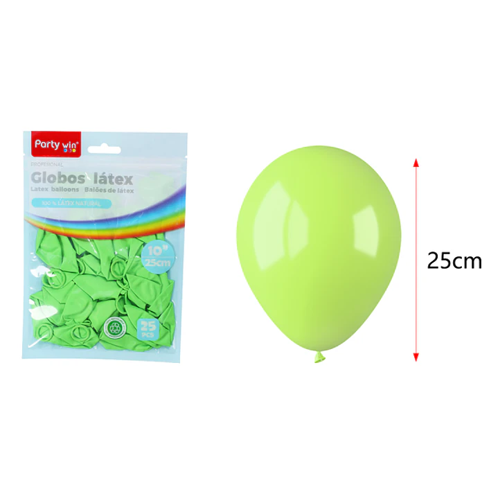 Globos Mate Verde Pastel 25Cm 1.5G 25 Unidades 1