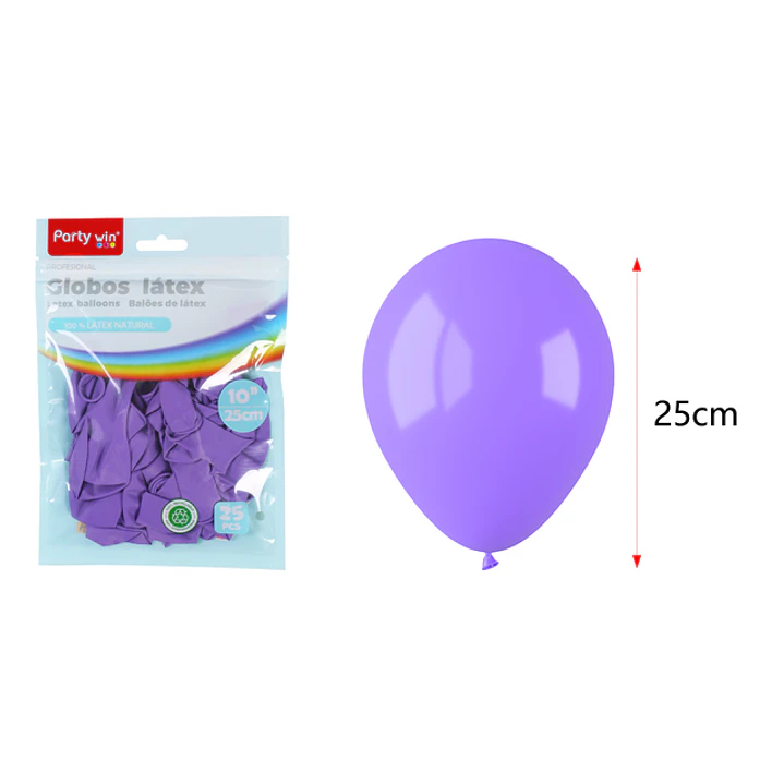 Globos Mate Morado 25Cm 1.5G 25 Unidades 1