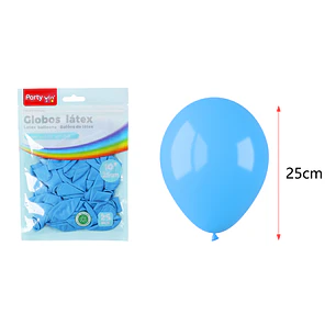 Globos Mate Celeste 25Cm 1.5G 25 Unidades