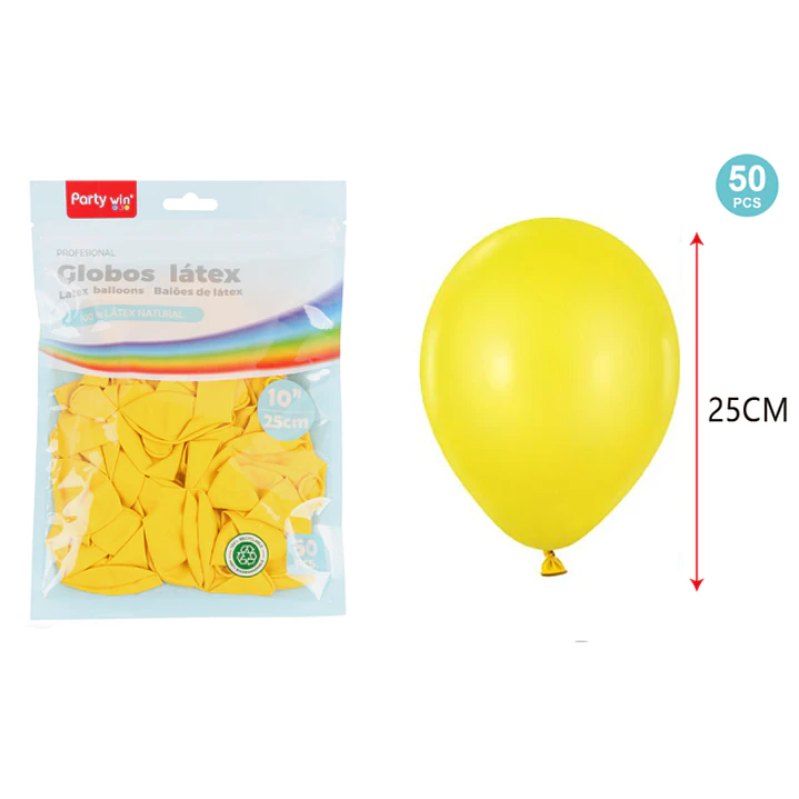Globos Mate Amarillo 25Cm 1.5G 50 Unidades 1