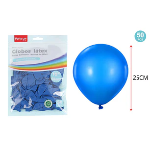 Globos Mate Azul 25Cm 1.5G 50 Unidades