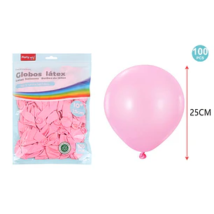 Globos Mate Rosado Claro 25Cm 1.5G 100 Unidades