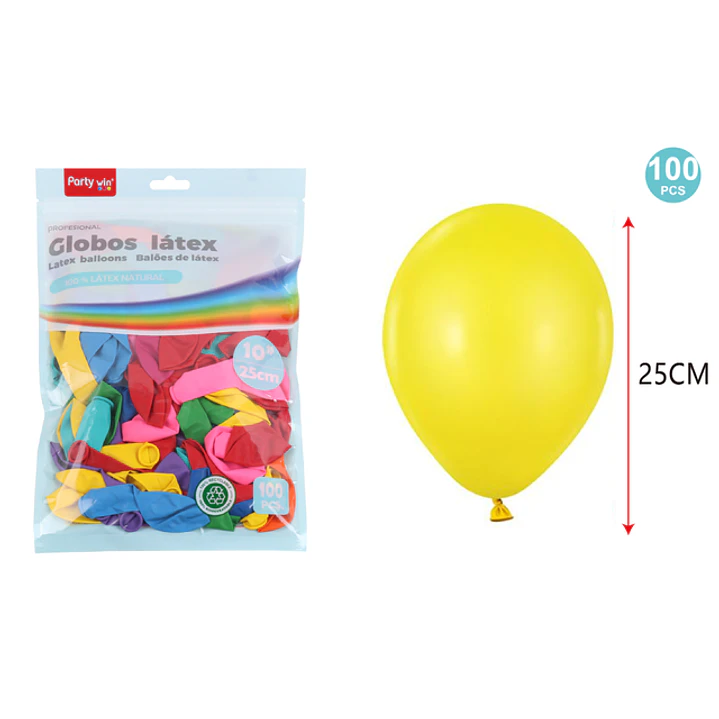 Globos Mate Surtidos 25Cm 1.5G 100 Unidades 1
