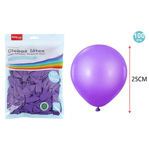 Globos Mate Morado 25Cm 1.5G 100 Unidades