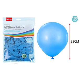 Globos Mate Celeste 25Cm 1.5G 100 Unidades