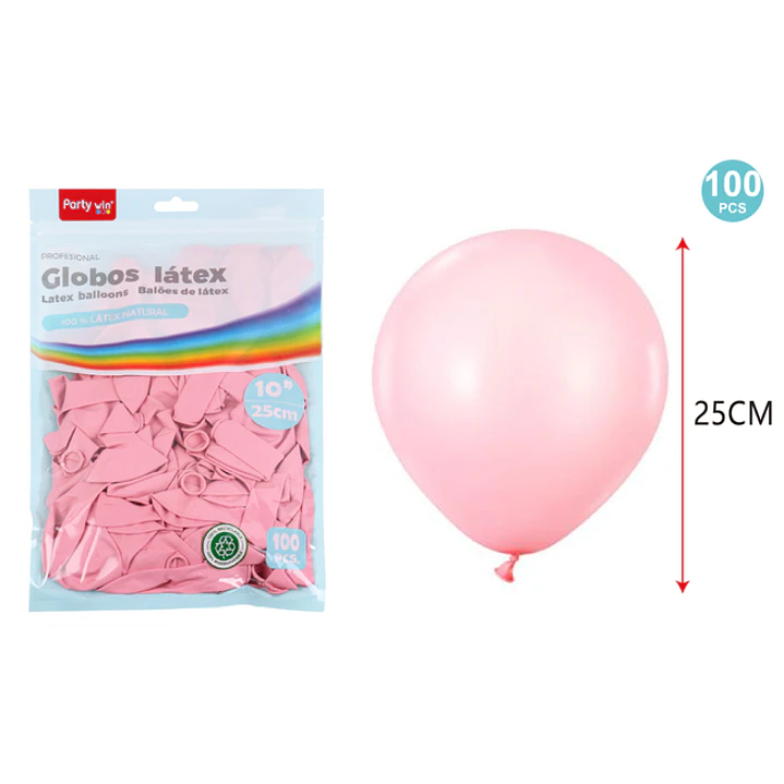 Globos Mate Rosado Pastel 25Cm 1.5G 100 Unidades 1