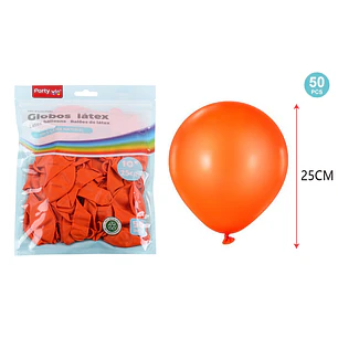 Globos Mate Naranjo 25Cm 2.2G 50 Unidades