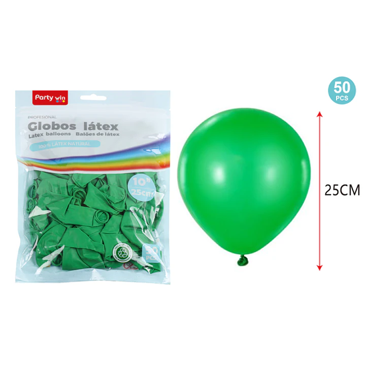 Globos Mate Verde Oscuro 25Cm 2.2G 50 Unidades 1