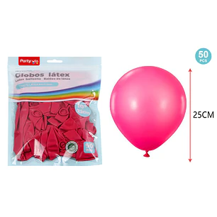 Globos Mate Fucsia 25Cm 2.2G 50 Unidades
