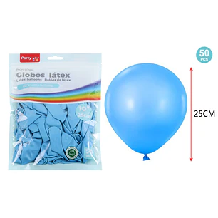 Globos Mate Celeste 25Cm 2.2G 50 Unidades