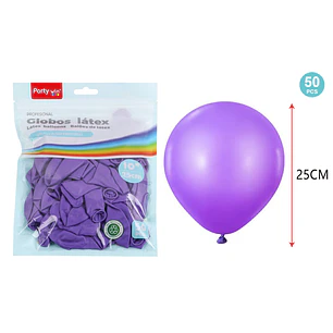 Globos Mate Morado 25Cm 2.2G 50 Unidades