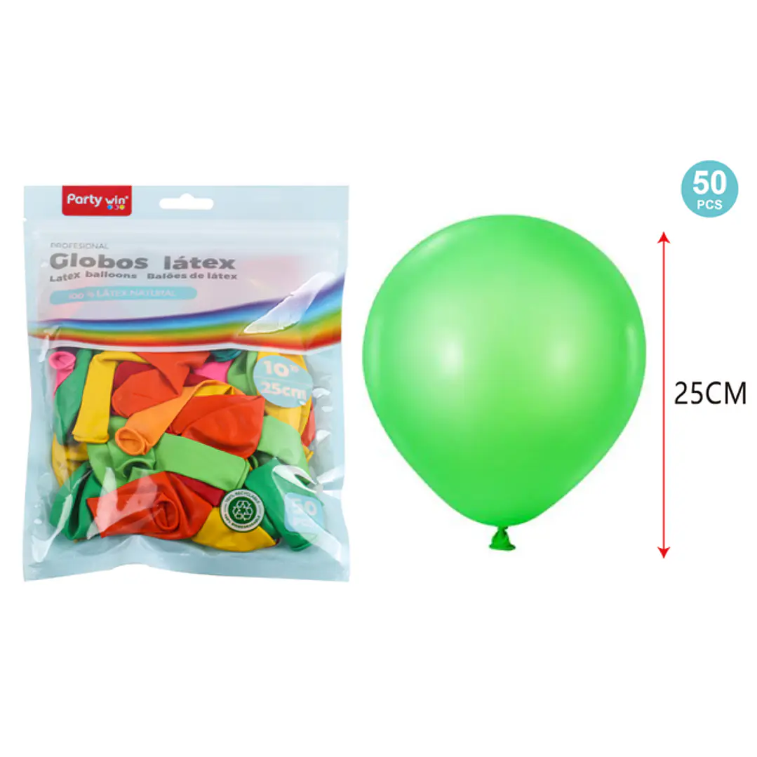 Globos Mate Surtidos 25Cm 2.2G 50 Unidades 1