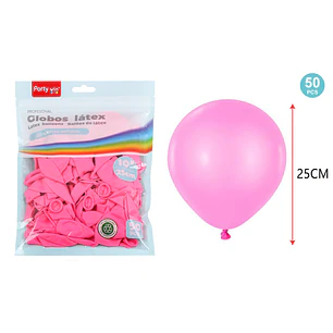 Globos Mate Rosado 25Cm 2.2G 50 Unidades