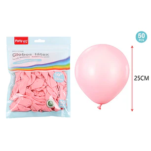 Globos Mate Rosado Pastel 25Cm 2.2G 50 Unidades