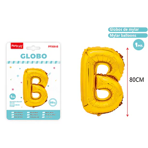 Globo Metalizado Dorado Letra-B 80Cm
