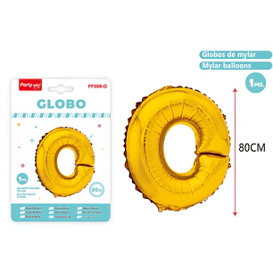 Globo Metalizado Dorado Letra-O 80Cm