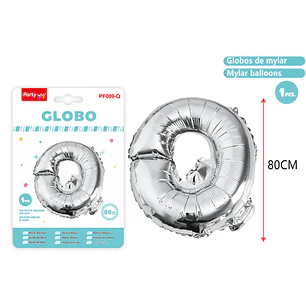 Globo Metalizado Plateado Letra-Q 80Cm