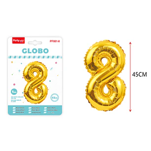 Globo Metalizado Dorado Num-8 45Cm