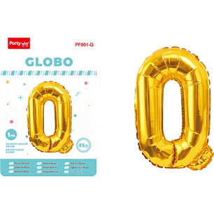 Globo Metalizado Dorado Letra-Q 45Cm