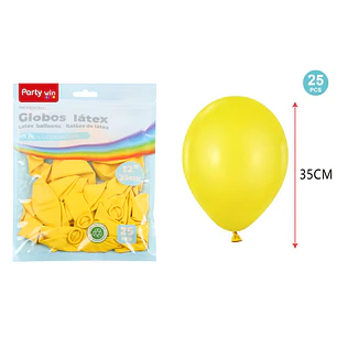 Globos Mate Amarillo 35Cm 2.8G 25 Unidades