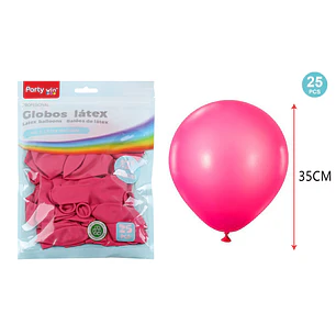 Globos Mate Fucsia 35Cm 2.8G 25 Unidades