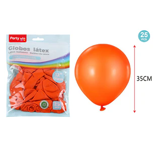 Globos Mate Naranjo 35Cm 2.8G 25 Unidades