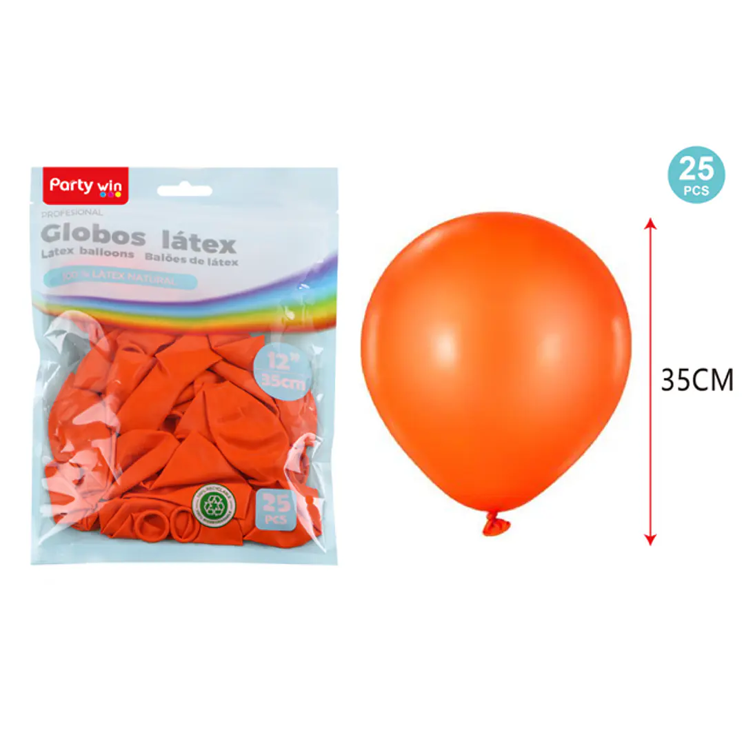 Globos Mate Naranjo 35Cm 2.8G 25 Unidades 1