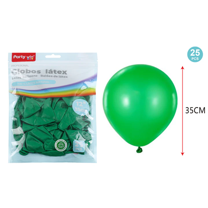 Globos Mate Verde Oscuro 35Cm 2.8G 25 Unidades 1
