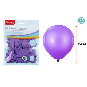 Globos Mate Morado 35Cm 2.8G 25 Unidades