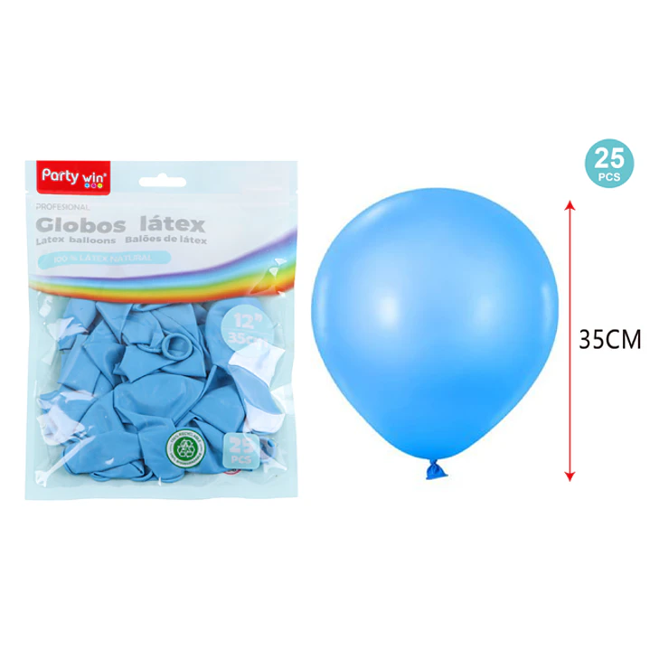 Globos Mate Celeste 35Cm 2.8G 25 Unidades 1