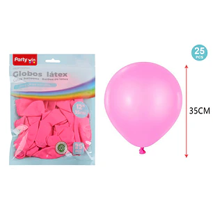 Globos Mate Rosado 35Cm 2.8G 25 Unidades