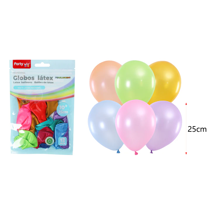 Globos Perlados Surtidos 25Cm 1.5G 12 Unidades 1