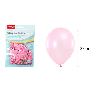 Globos Perlados Rosado Claro 25Cm 1.5G 12 Unidades