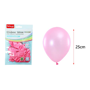 Globos Perlados Rosado 25Cm 1.5G 12 Unidades