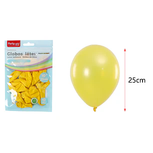 Globos Perlados Amarillo 25Cm 1.5G 12 Unidades
