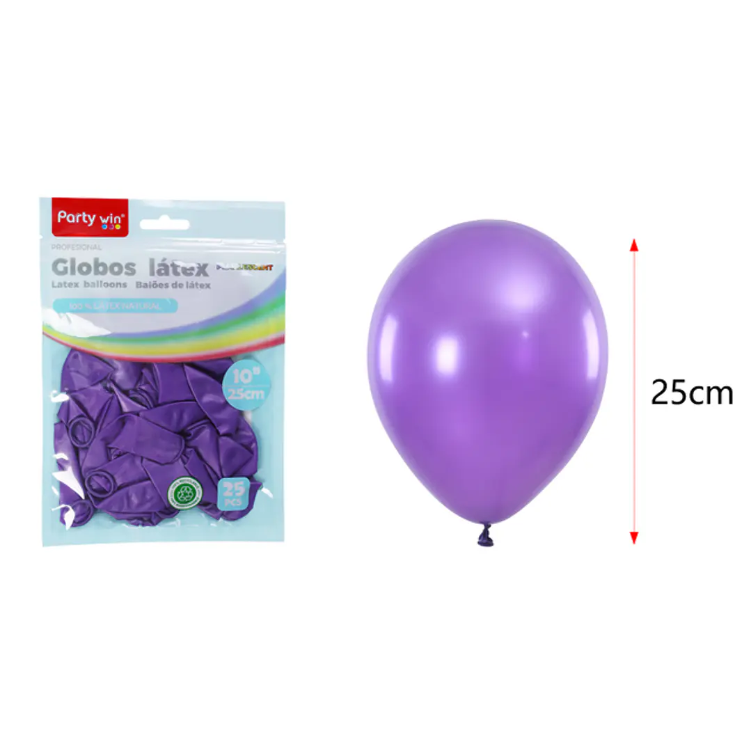 Globos Perlados Morado 25Cm 1.5G 25 Unidades 1